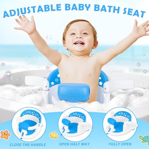 Baby Bath Seat 6M+, Non-Slip Cushion, CPSC Certified, 5-Pc Set - Image 4
