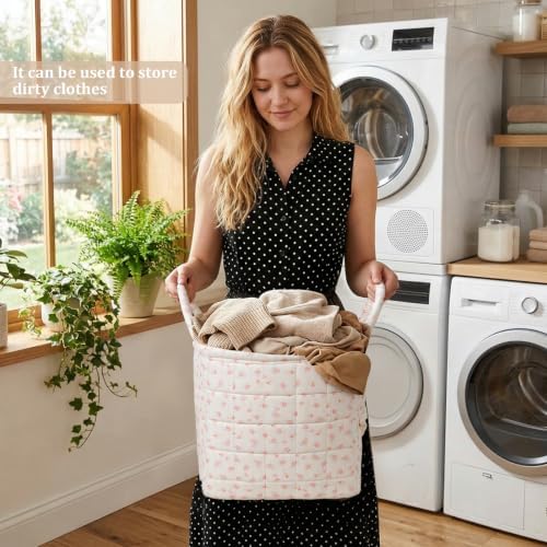 Floral Fabric Storage Basket Car Interior Storage Basket Underwear Sundries - Image 3