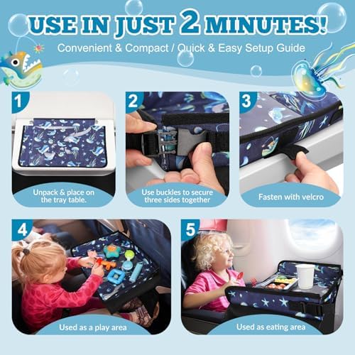 Airplane Tray Table Cover for Kids Organizer - Image 4