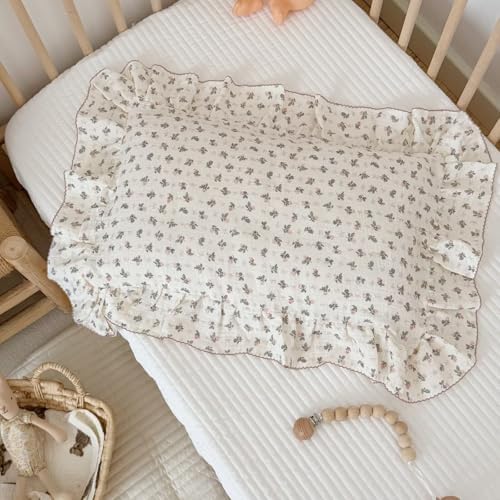 BuLuTu Muslin Cotton Pink Bellflower Print Pillowcase Standard Size 20"x26" by BuLuTu