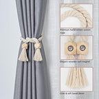 NICEEC 4 Pack Wooden Polyhedron Magnetic Curtain Tiebacks Boho Home Decor Drape - Image 3