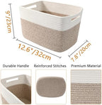 6 Pack Woven Rope Baskets, 12.6"×9"×7.8" Storage Bins - Image 2