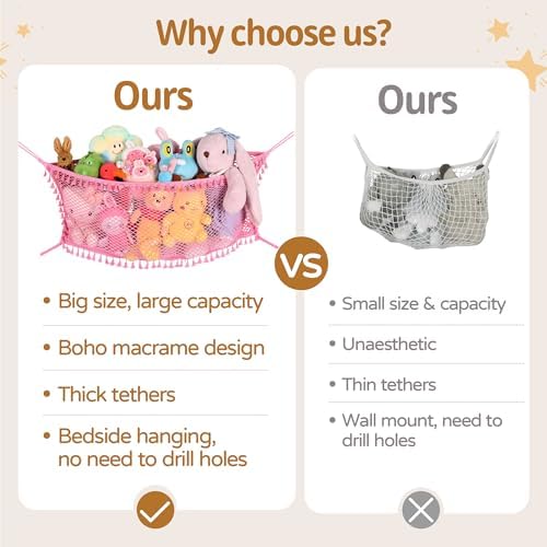 Stuffed Animal Storage Net, Large Bedside Toy Organizer Net, Cotton Plushie Toy - Image 5