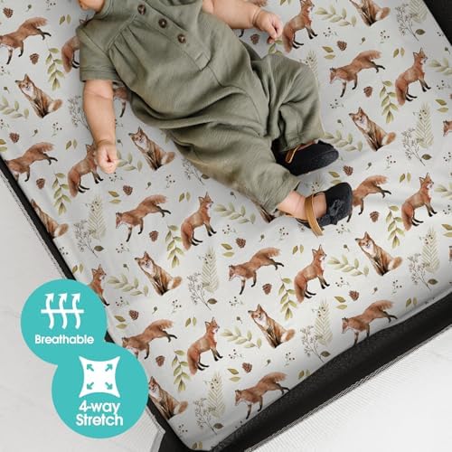 Pack n Play Sheets, BROLEX 2 Pack Mini Crib Sheets, Stretchy Portable Fitted - Image 4