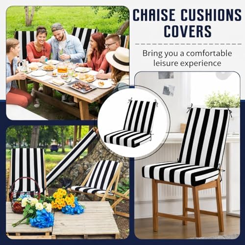 Tudomro 4 Pcs Outdoor High Back Chair Cushion Covers Waterproof Patio - Image 5