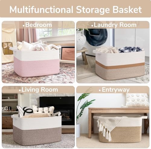 Goodpick Large Woven Rope Blanket Basket - Image 4