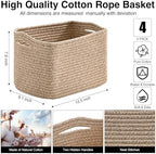 ICERZCZ Small Storage Baskets for Shelves Organizing, Woven Cotton Rope Baskets - Image 3
