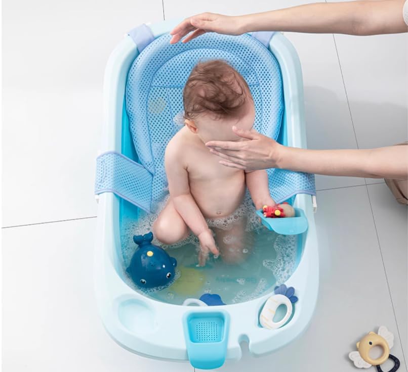 Baby Bath Seat Support Net Infant Bathtub Mesh Cushion Newborn Baby Shower Lie - Image 2