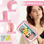 Chenille Letter Clear Makeup Bags Face Pouch, Preppy Patch Makeup Bag - Image 3