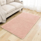 Polyester Bathroom Rug 36"x60" Dusty Pink, Large Soft Bath Mat by Kildoss