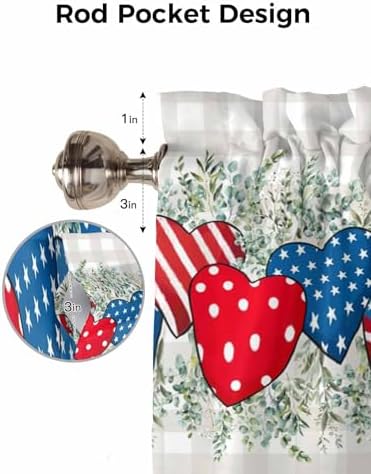 Vandarllin Eucalyptus 4th of July Kitchen Curtains Valances - Image 7