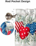 Vandarllin Eucalyptus 4th of July Kitchen Curtains Valances - Image 7
