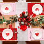 Fullhawl 120 Pcs Pink and Red Paper Placemats, Disposable Rectangular Table - Image 4