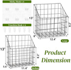 Noamus 2 Pack Bath Tub Toy Storage Organizer Basket, Rustproof Black Iron Holder - Image 2