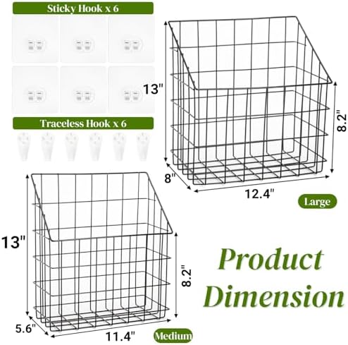 Noamus 2 Pack Bath Tub Toy Storage Organizer Basket, Rustproof Black Iron Holder - Image 2