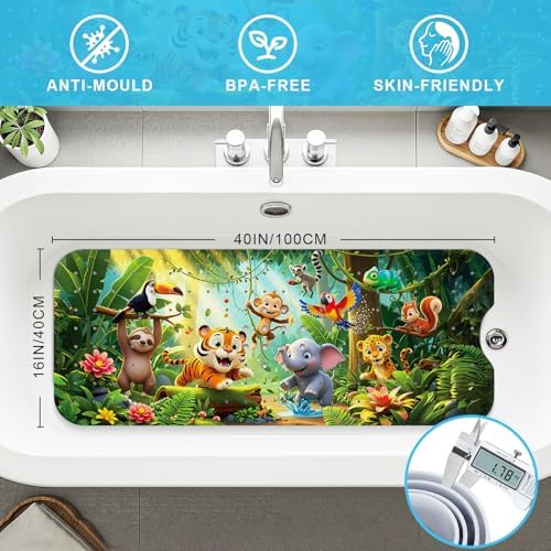 Bath Mat for Tub Non Slip Kids Bathtub Mat 40x16 Baby Bath Mat - Image 3