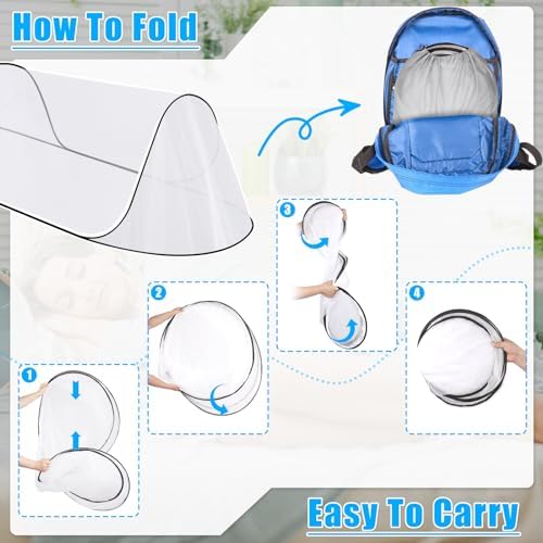 78 * 31 * 23 Inch Large Pop Up Mosquito Net, Portable Foldable Mesh Tent - Image 6