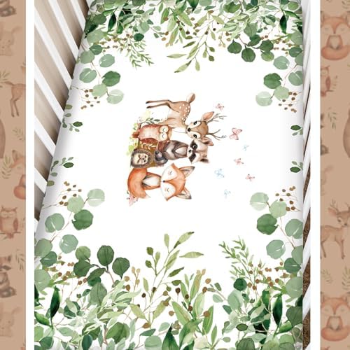 Hahafelt 3 Pcs Woodland Forest Animal Crib Bedding Set - Image 5