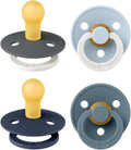 BIBS Color Pacifiers 4-Pack | BPA Free Soother Pacifier | Round Nipple | by BIBS