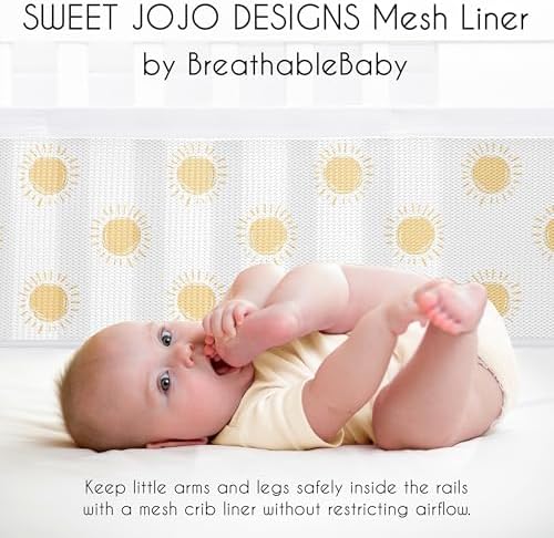 Sweet Jojo Designs + BreathableBaby 2-Piece Breathable Mesh Crib Liner Set - Image 3