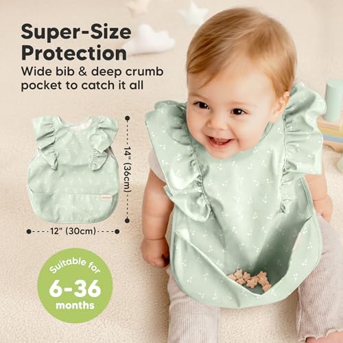 KeaBabies Waterproof Bibs for Baby Girl, 2-pk Lightweight - Image 5