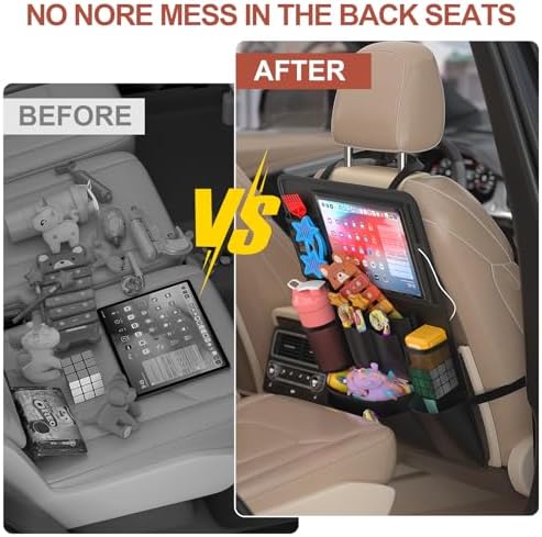 Backseat Car Organizer with Tablet Charging Port - Image 6