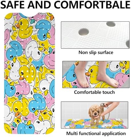 LNOND Bath Mat for Tub for Kids, Cartoon Duck Bathtub Mat, Kids Bath Mats for - Image 6