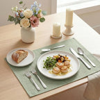 Artoid Mode Sage Green Placemats Set of 6, 12x18 Inch Spring Summer Washable - Image 3
