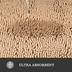 Yeaban Chenille Ivory Cream Bathroom Rug 40"x60", Non-Slip Rubber Backing - Image 4