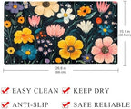 Shower Mat Non Slip 26.8 x 15.1 Inches, Flowers Florals Bathtub Mat Shower - Image 4