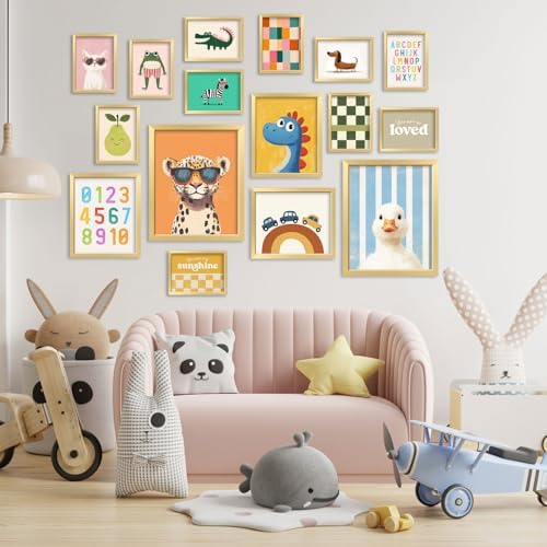 16 PCS Framed Kids Wall Art Decor, Baby Girl & Boy Nursery Decor, Toddler Room - Image 6