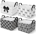 4 Pcs Coquette Black Bow Storage Basket by Bulyoou