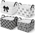 4 Pcs Coquette Black Bow Storage Basket by Bulyoou