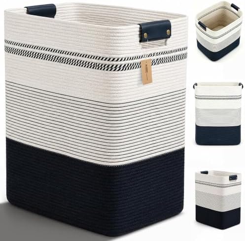 Laundry Hamper, Cotton Rope Laundry Basket by ARATECHOME