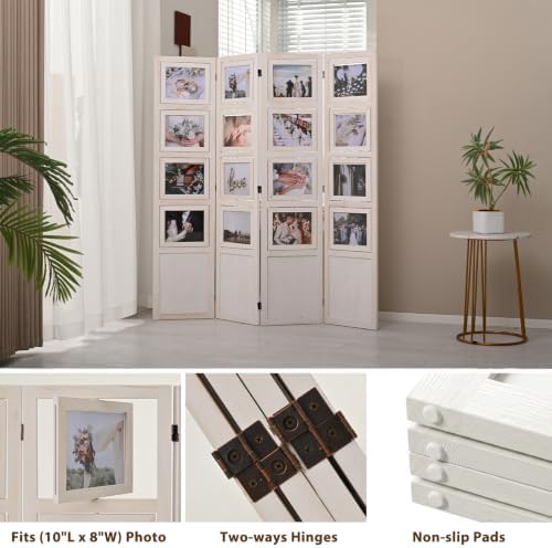 4 Panel Photo Room Divider, Folding Privacy Screen Decorative - Image 2
