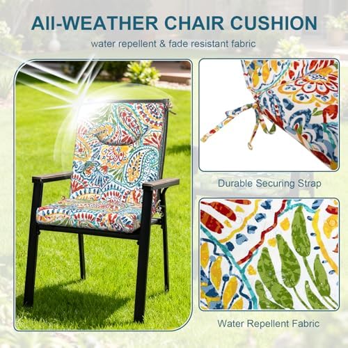 DYTXIII Outdoor High Back Chair Cushions Set of 2, 44x20 in Water Repellent - Image 4