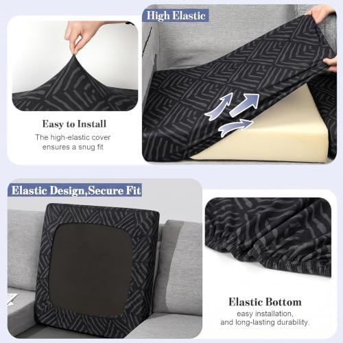8Pcs Patio Cushion Covers Stretch Outdoor Furniture Protector Slipcovers - Image 5