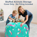 Lukeight Stuffed Animal Storage Bean Bag Chair Cover - Image 4