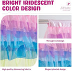 Besutolife Pastel Unicorn Valance Curtain Sparkle Tulle Valances - Image 3