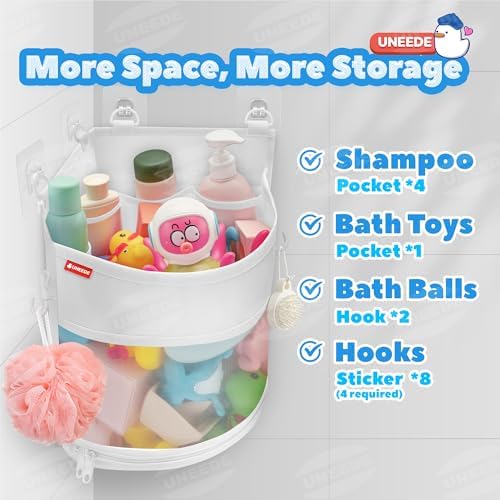 UNEEDE 3.5 Gallons Corner Mounted Versatile Bath Toy Organizer - Image 6