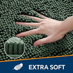 Chenille Bathroom Rug 30"x50" Hunter Green, Large Plush Bath Mat - Image 3