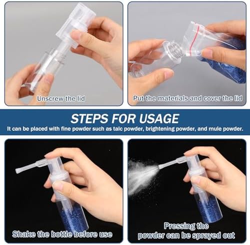 KALIONE 2-Pack 25ml Empty Powder Spray Bottles, Reusable Detachable Travel - Image 7