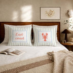 East Coast Red Lobster Pillow Covers 18x18, Preppy Beach Room Decor, New - Image 5