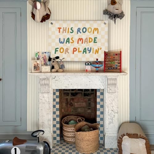 Playroom Wall Decor, Playroom Decor Hanging Linen Banner, Play Room Wall Decor - Image 3