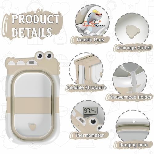 Collapsible Baby Bathtub for Newborn, Foldable Baby Bath Tub - Image 2