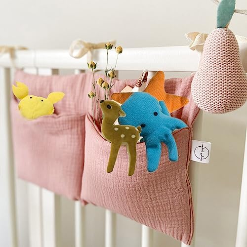 Surakey Baby Crib Pocket with Straps Hanging Baby Diaper Caddy Organizer - Image 7