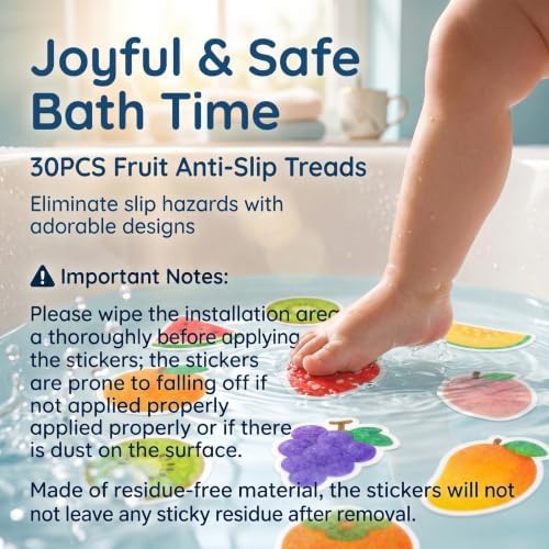 30PCS Fruit Non Slip Bathtub Stickers Waterproof Adhesive Safety Treads - Image 4
