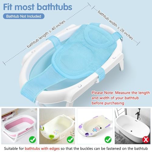 Colorlife Baby Bath Seat Support Net Infant Bathing Seat Support Mat, - Image 3
