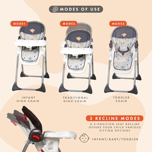 Baby Trend Sit-Right High Chair, Bobble Heads - Image 4