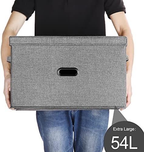 Large Linen Fabric Foldable Storage Bins - Image 6